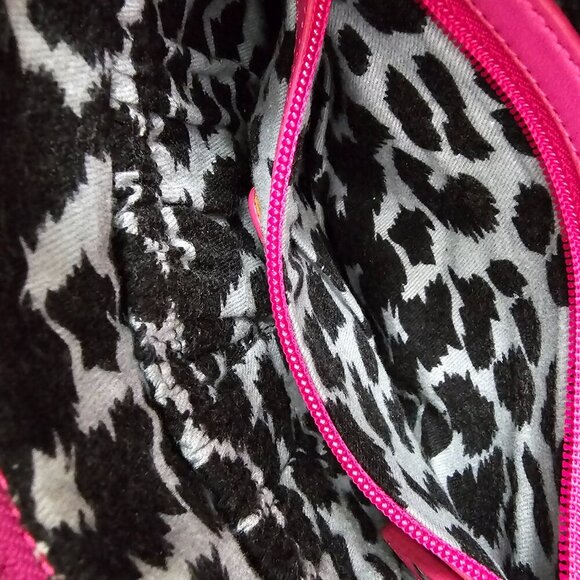 Betsey Johnson Studded Skull Cow Leather Clutch Pink Y2K Satchel Bag - Picture 4 of 10